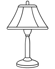 Fototapeta premium table lamp icon vector illustration line art transparent background
