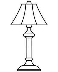Obraz premium table lamp icon vector illustration line art transparent background