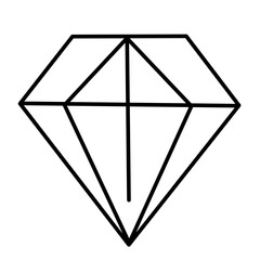Hand drawn Diamond line icon . Value gem icon