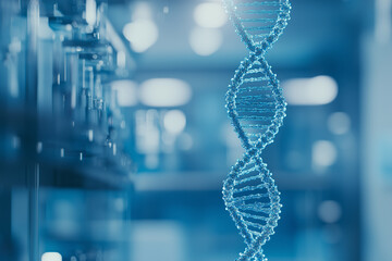 Translucent DNA Helix Concept Background with Biotechnology and Genetics Research