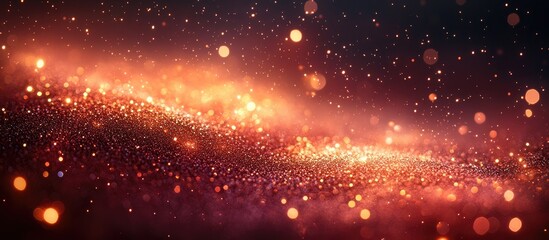 Obraz premium Golden sparkles and shimmering stars on a vibrant red background for holiday celebrations and festive themes