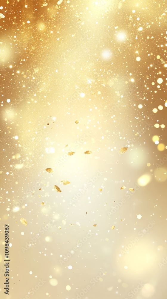Poster an exquisite and elegant abstract gold background adorned with shimmering bokeh lights, which is ide