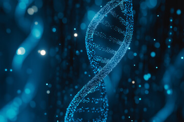 Translucent DNA Helix Concept Background with Biotechnology and Genetics Research