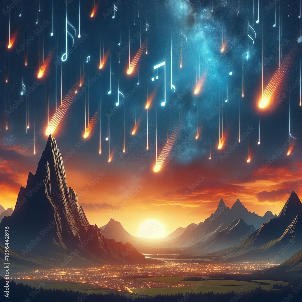 Aufkleber meteor showers notes trigger meteor showers with higher notes fo