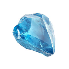 Fototapeta premium Top view of a hyperrealistic single uncut blue topaz in an irregular shape