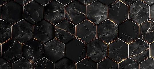 Geometric black design with hexagonal shapes, offering a minimalist and professional backdrop for creative work