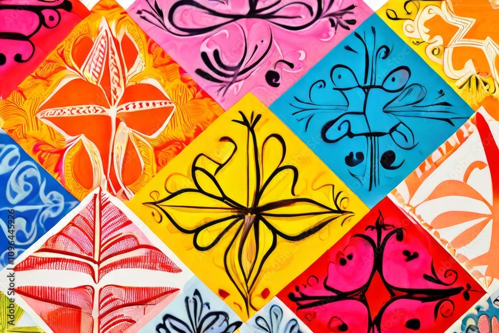 Poster multi colored and patterned notes