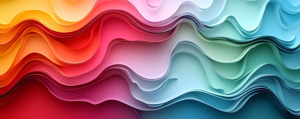 Fototapeta premium Abstract Colorful Paper Wave Background Illustration