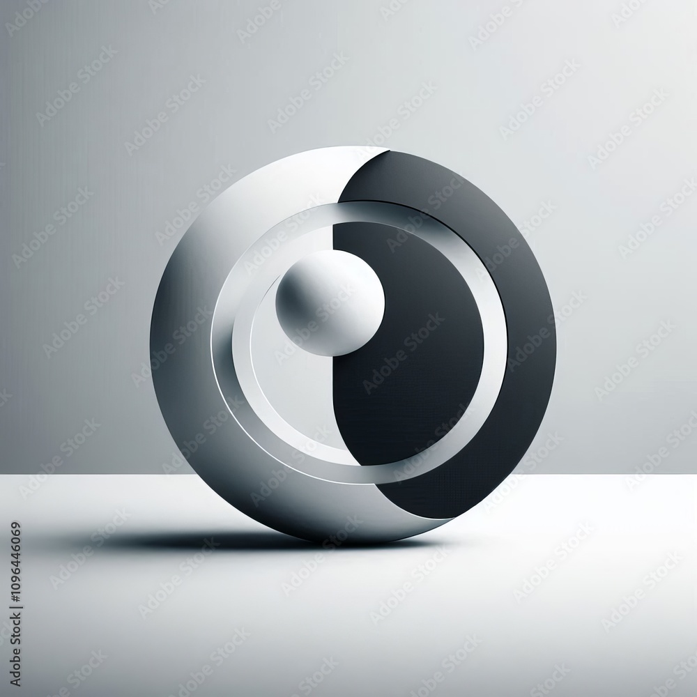 Aufkleber negative space using empty space to define shapes and create bal