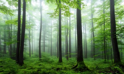 Fototapeta premium misty morning in the forest