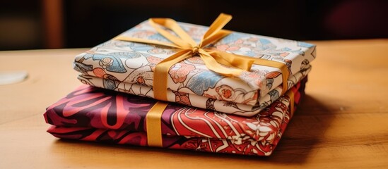 Eco-friendly gift boxes adorned with handmade wrapping paper and traditional fabric, showcasing creative zero waste packaging ideas