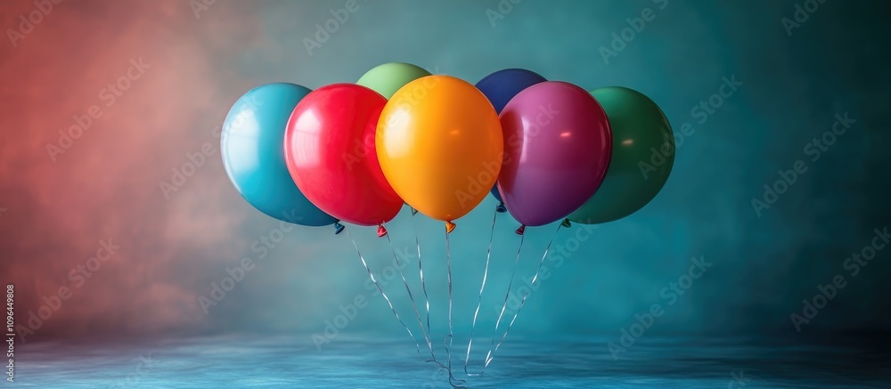 Aufkleber colorful balloons in an artistic arrangement against a gradient background creating a festive and jo
