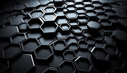Fototapeta premium black and white hexagon background