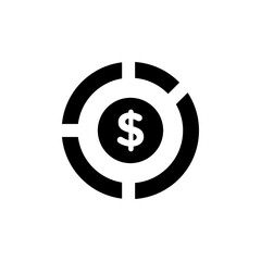 Asset allocation icon Thin line flat illustration