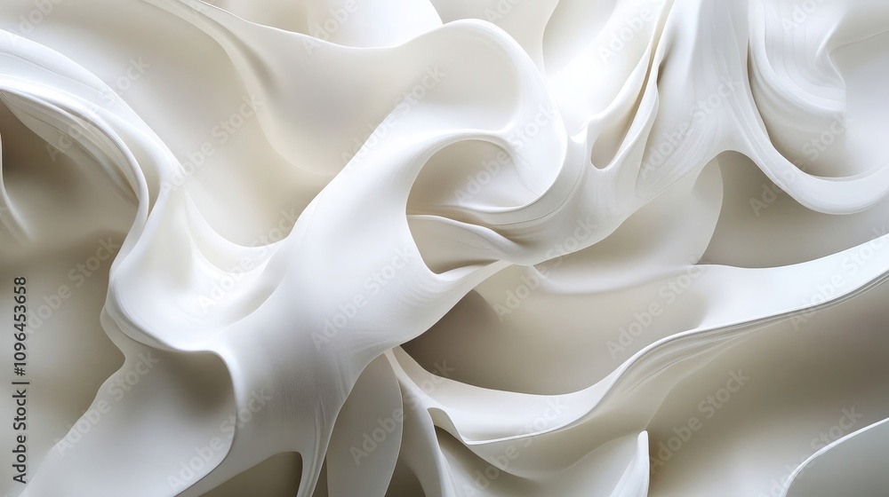 Poster abstract flowing shapes and forms designed to evoke movement and calmness