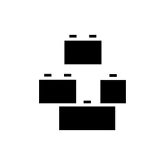 Building toy icon Thin line flat illustration