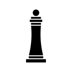 Chess pawn icon Thin line flat illustration