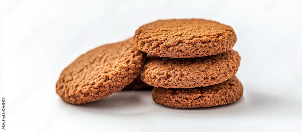 Aufkleber gingerbread cookies stacked on a white background showcasing their texture and color perfect for sea