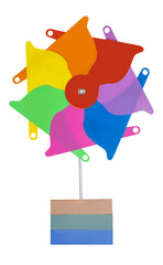 Little windmill, seven-colored flower, a story from fairy tales, a pot of exotic flower