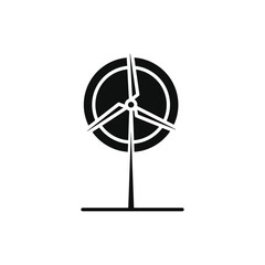 Eolic energy icon Thin line flat illustration