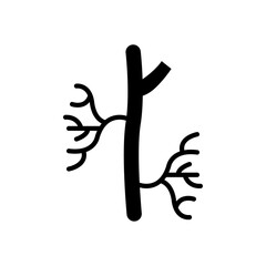 Obraz premium Human artery icon Thin line flat illustration