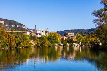 The Tarn River at Millau Viewed from the Ancient Mill of the Pont Vieux