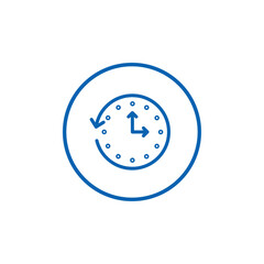 Rewind time icon Thin line flat illustration