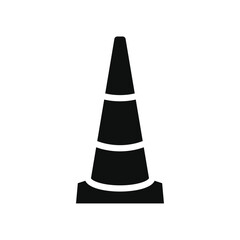 Road cone icon Thin line flat illustration