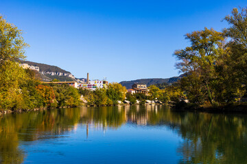 The Tarn River at Millau Viewed from the Ancient Mill of the Pont Vieux