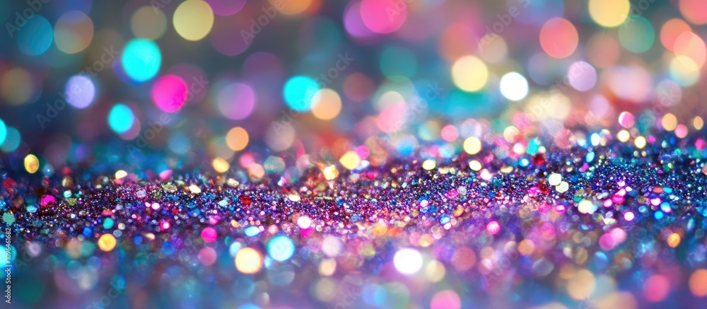 Aufkleber Vibrant abstract bokeh background with sparkling glitter creating a festive and enchanting atmosphere for creative projects