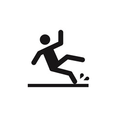 Slippery floor icon Thin line flat illustration
