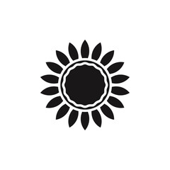 Sunflower icon Thin line flat illustration