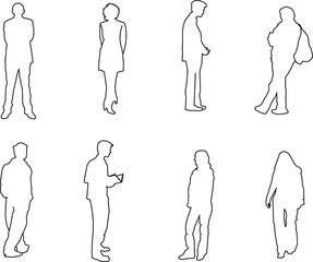 vector sketch illustration of a human silhouette design with all its activities for completeness of the image 