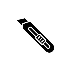 Utility knife icon Thin line flat illustration