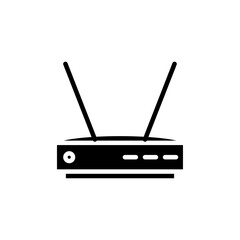 Fototapeta premium Wifi modem icon Thin line flat illustration