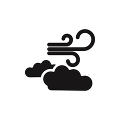Wind clouds Icon Thin line flat illustration