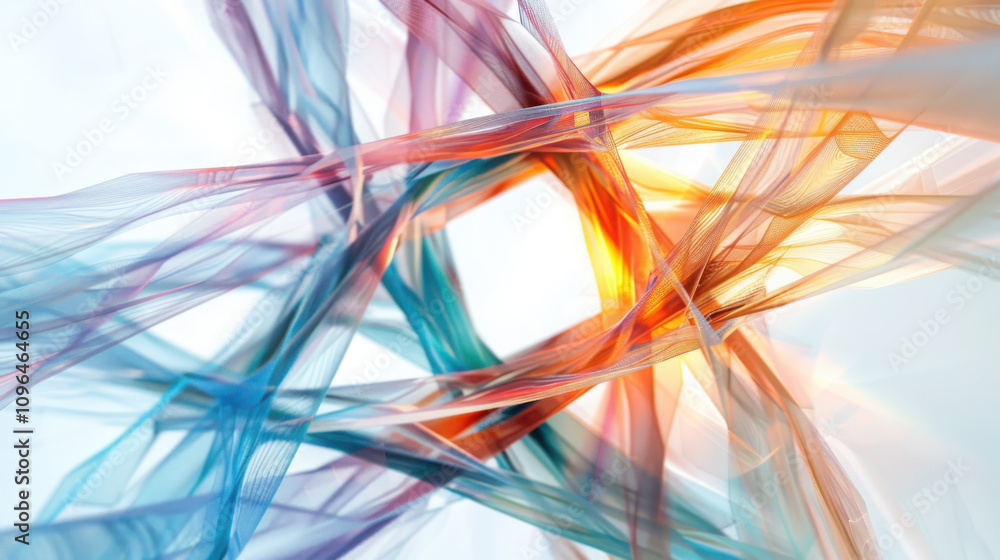 Poster visualizing string theory multidimensional geometric strings in soft pastel cosmic colors abstract r