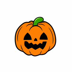 Halloween pumpkin vector illustration on white background. jack o lantern