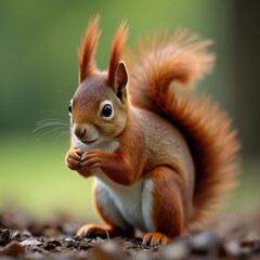 Obraz premium squirrel eating nut