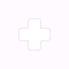 Obraz premium シンプルな波線の十字なアイコン♪