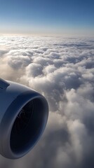 Airplane Engine Above the Clouds