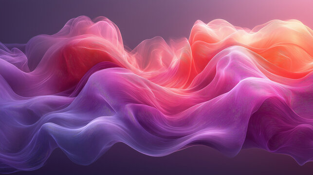 Elegant flowing curves background, gradient shades of purple and pink, with a clean white central space for text placement, soft wavy lines flowing from top and bottom edges, negative space in middle,