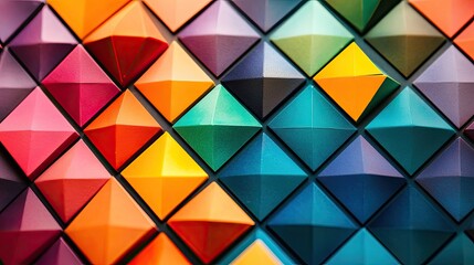 Fototapeta premium Abstract tessellated chart with vibrant colors, [business design], [depicting innovation in market visualization tools