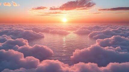 Serene Sunset Above the Clouds