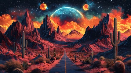 sunset in the mountains