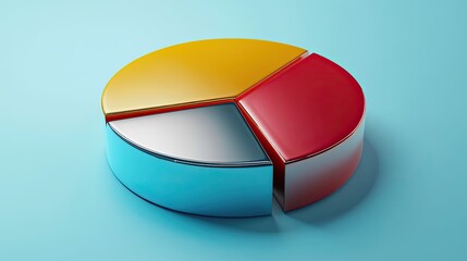 Fototapeta premium Realistic 3D pie chart with metallic sheen, [business visual], [emphasizing precision and cutting-edge technology] 