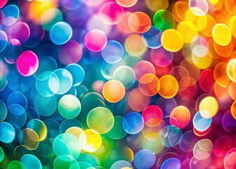 A Captivating Display of Colorful Bokeh Circles in Macro Photography, Perfect for Adding a Touch of Whimsy and Vibrancy to Your Creative Projects and Designs