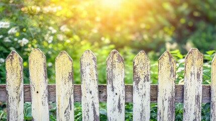 Rustic Charm of an Old Faded Fence in Natural Light
