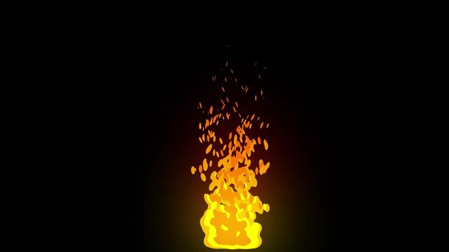 2d detailed fire animation with light