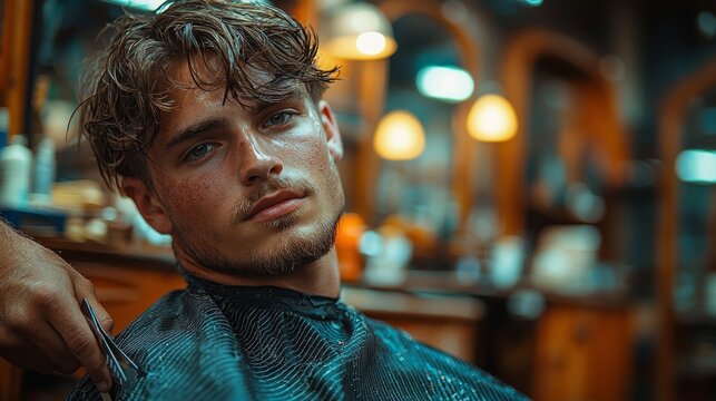 talented barber expertly executing precise haircut using traditional tools charming vintage inspired barbershop atmosphere